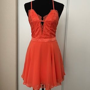 Bebe coral skater dress